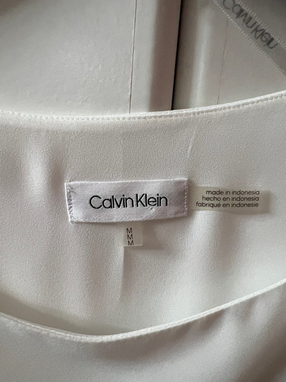 Calvin Klein White Ruffle Sleeve Blouse - Picture 5 of 6
